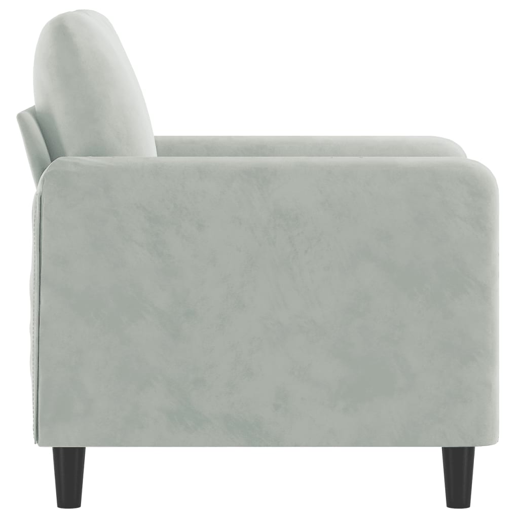 Sofa Chair Light Grey 60 cm Velvet