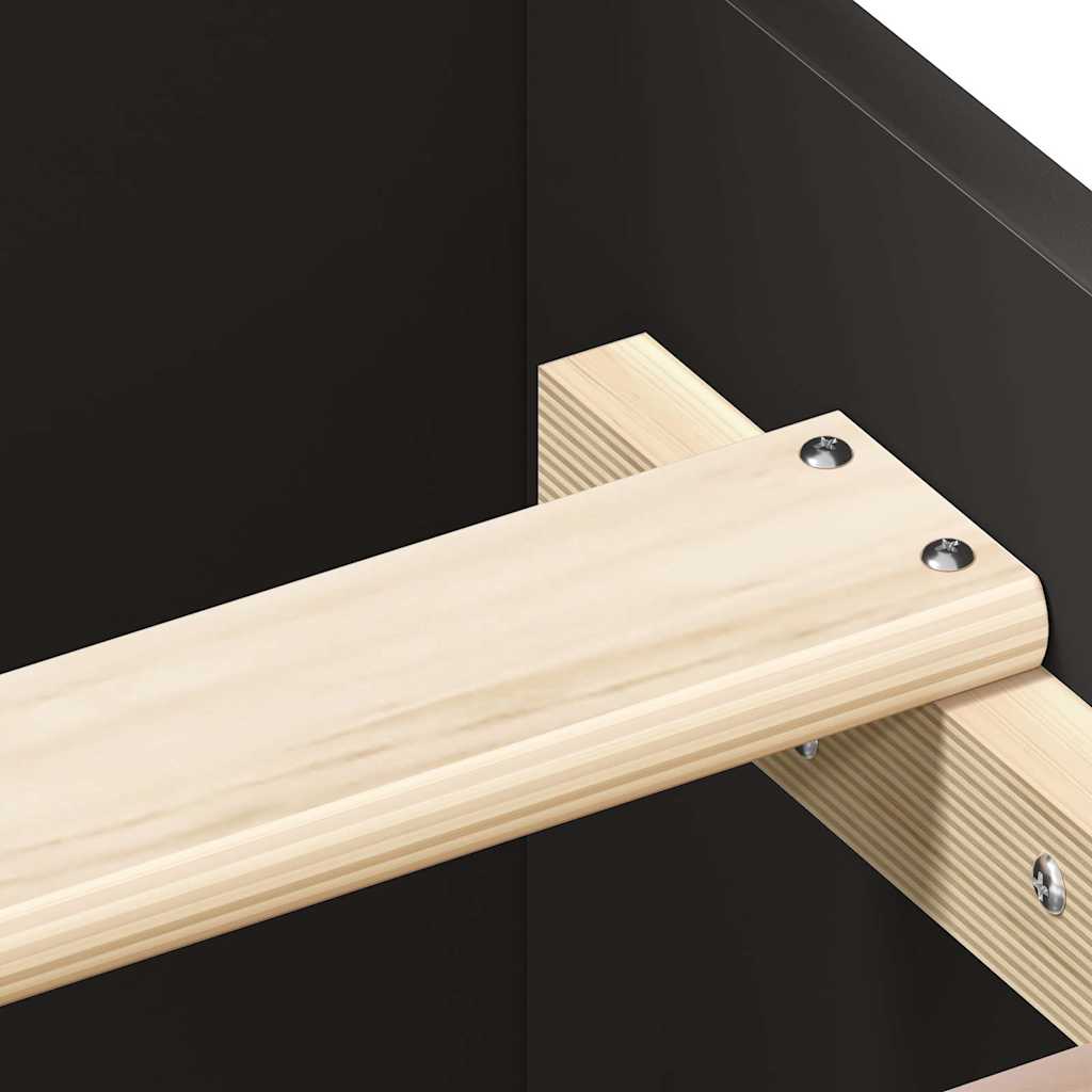 Bed Frame without Mattress Black 150x200 cm