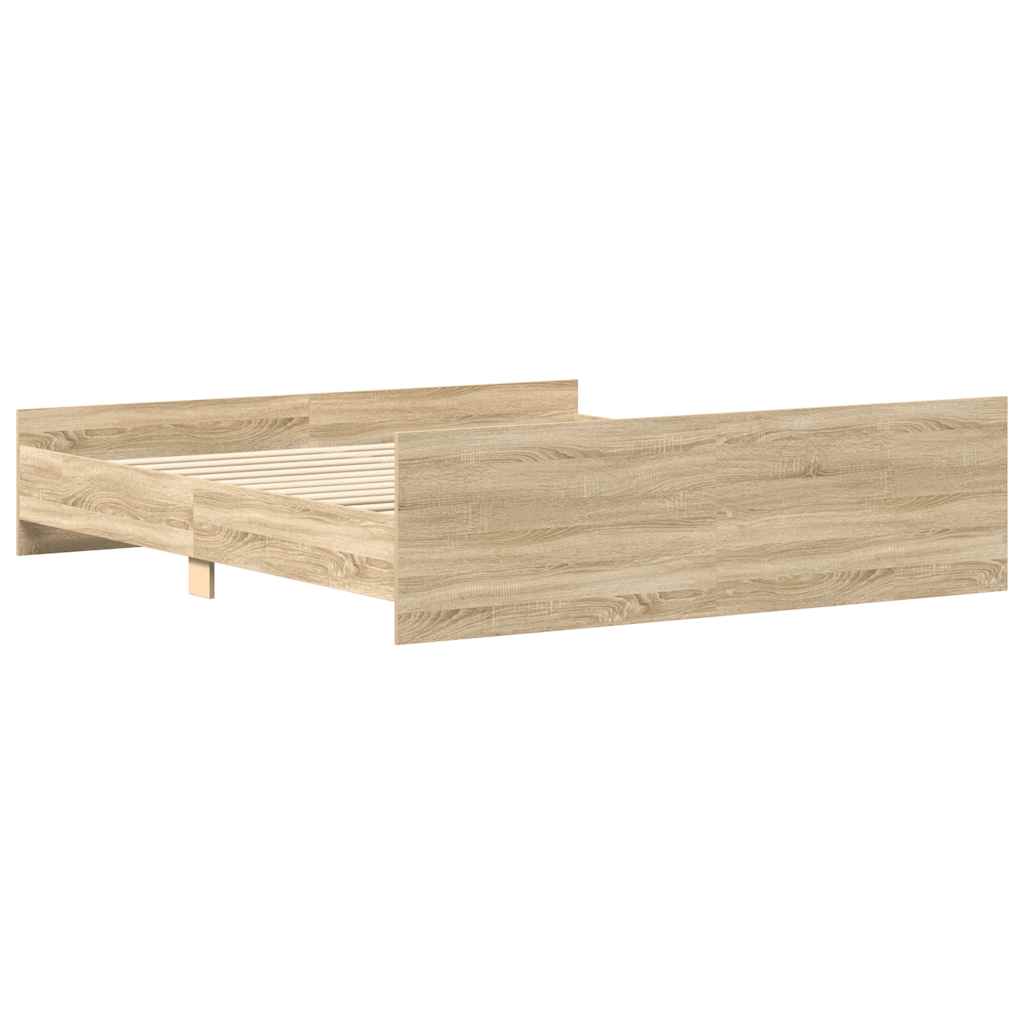 Bed Frame without Mattress Sonoma Oak 183x203 cm King