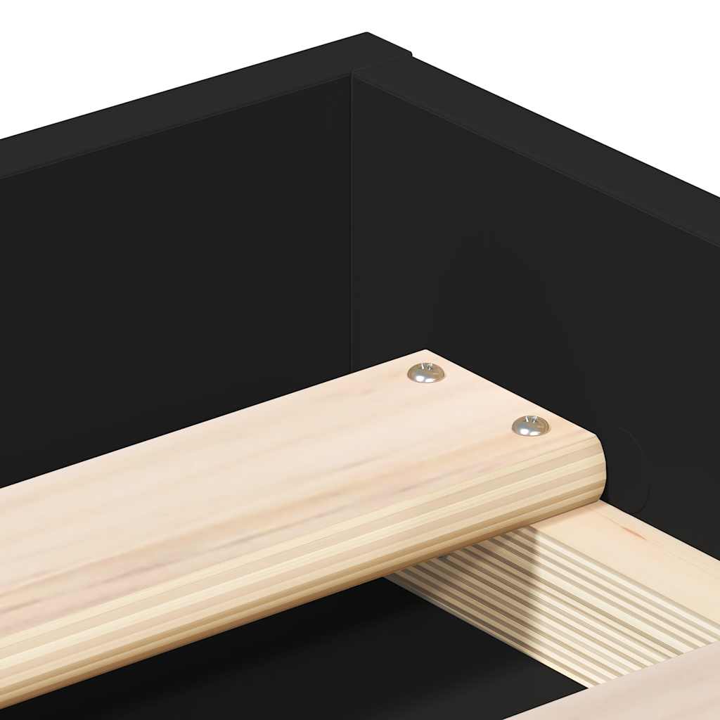 Bed Frame without Mattress Black 90x190 cm