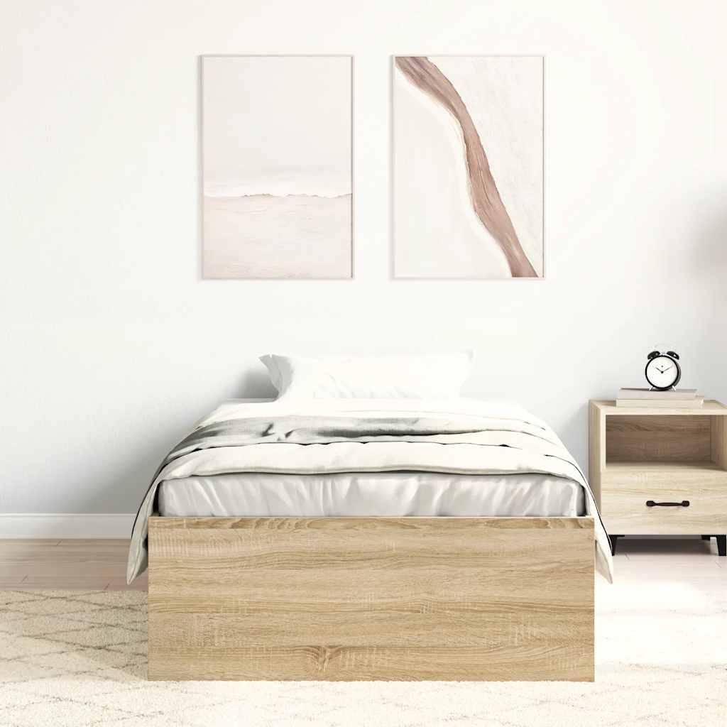 Bed Frame without Mattress Sonoma Oak 90x190 cm