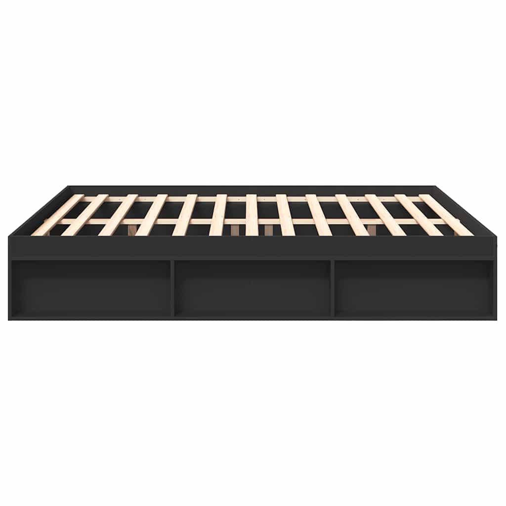 Bed Frame without Mattress Black 183x203 cm King