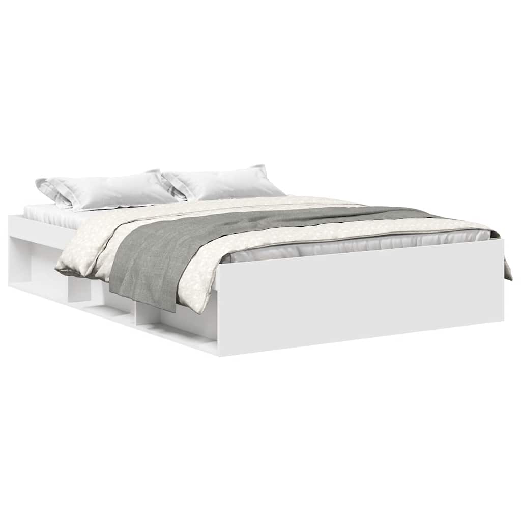 Bed Frame without Mattress White 135x190 cm
