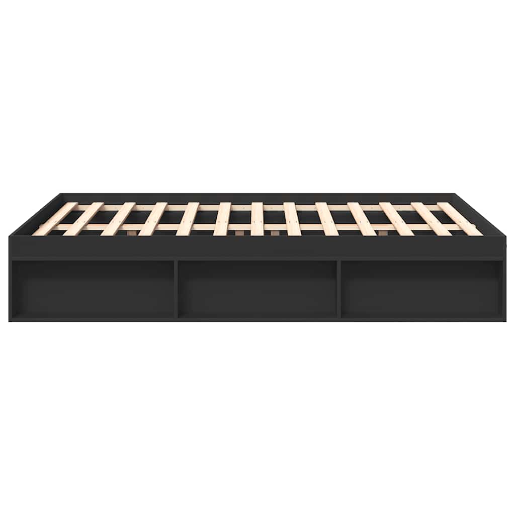 Bed Frame without Mattress Black 135x190 cm