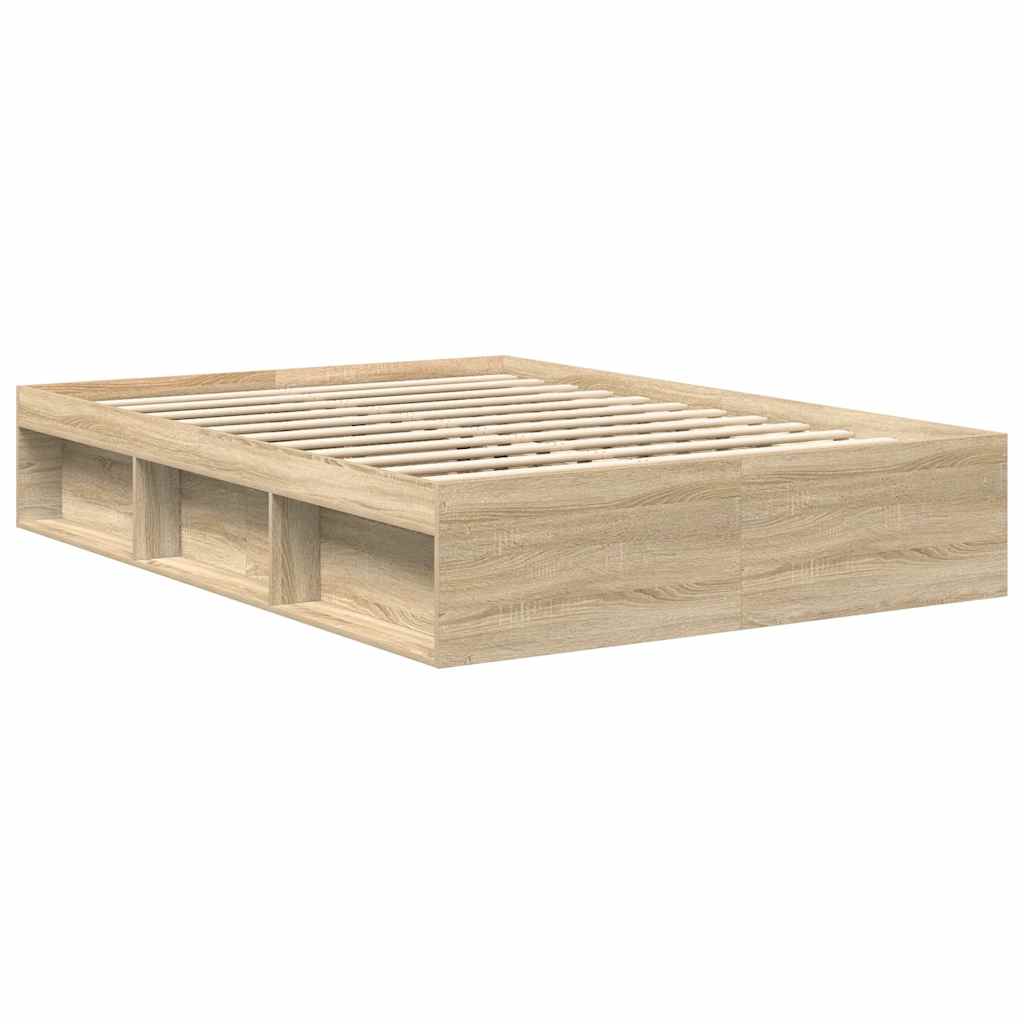 Bed Frame without Mattress Sonoma Oak 135x190 cm