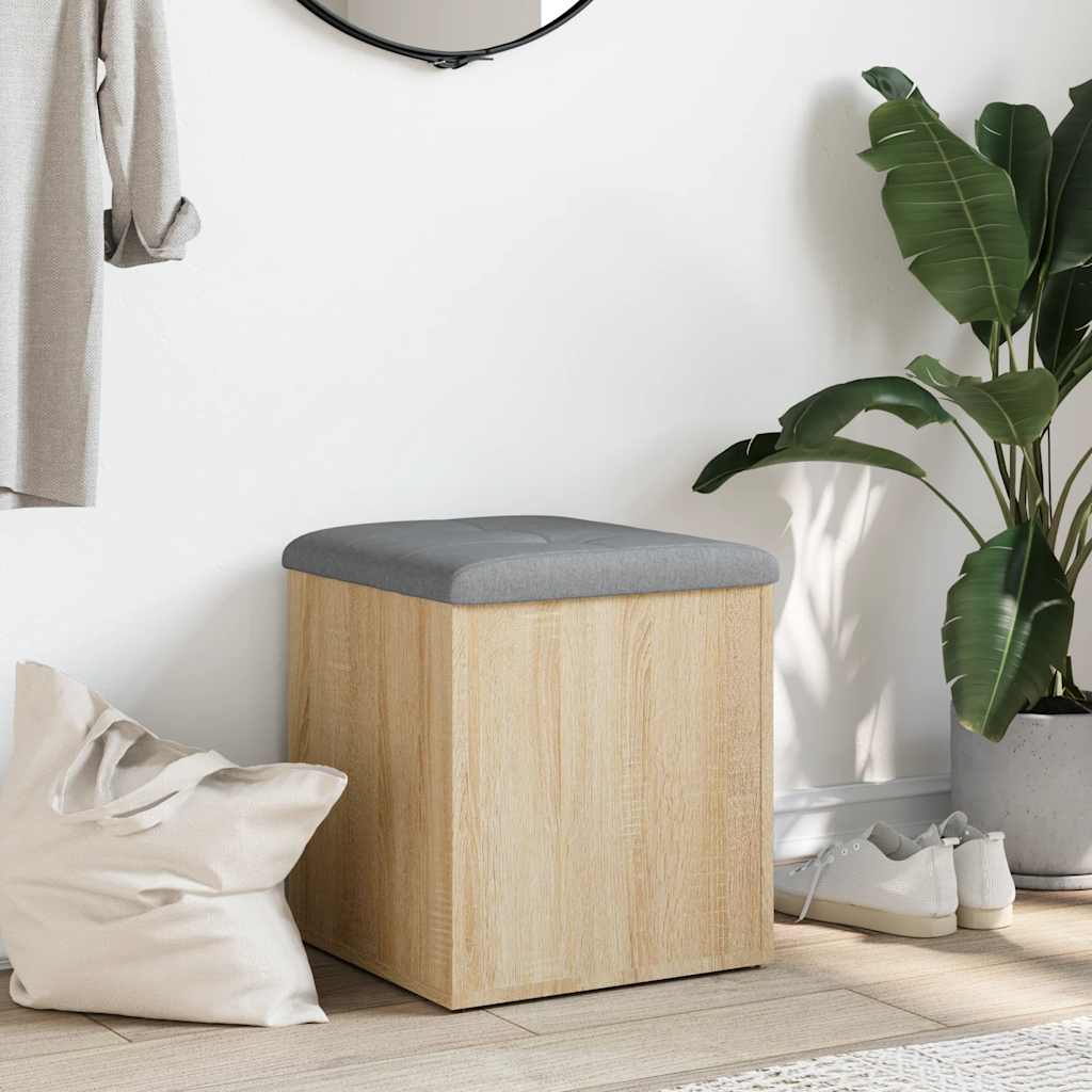 Storage Bench Sonoma Oak 42x42x45 cm Engineered Wood
