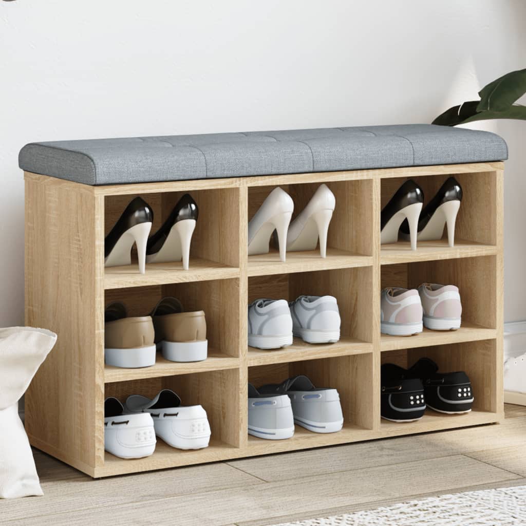 Shoe Bench Sonoma Oak 82x32x50 cm Engineered Wood