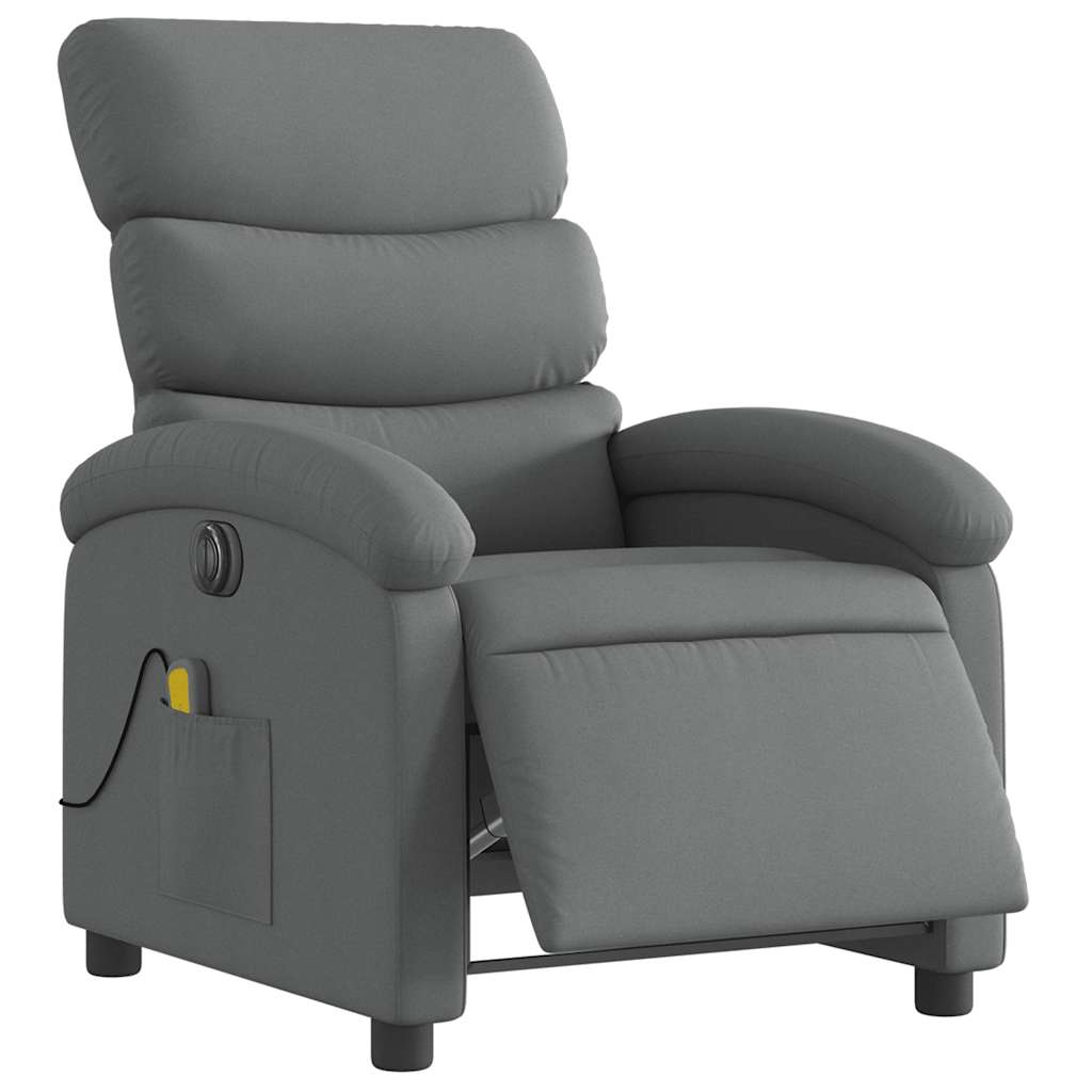 Electric Massage Recliner Chair Dark Grey Fabric