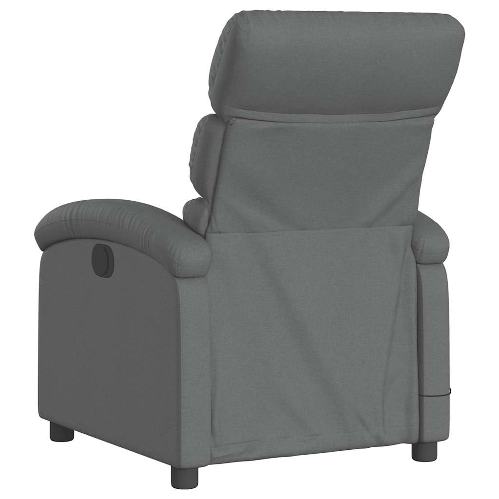 Electric Massage Recliner Chair Dark Grey Fabric