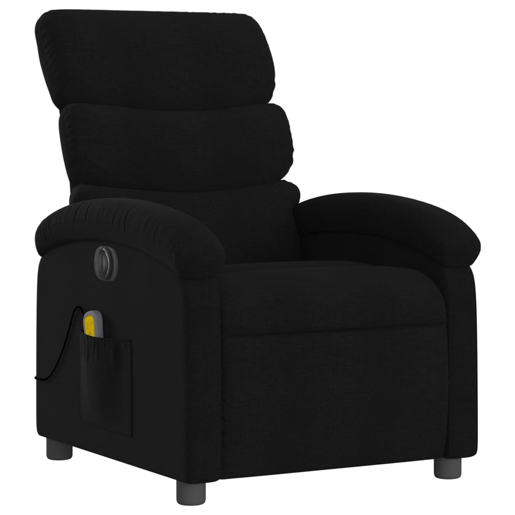 Electric Massage Recliner Chair Black Fabric