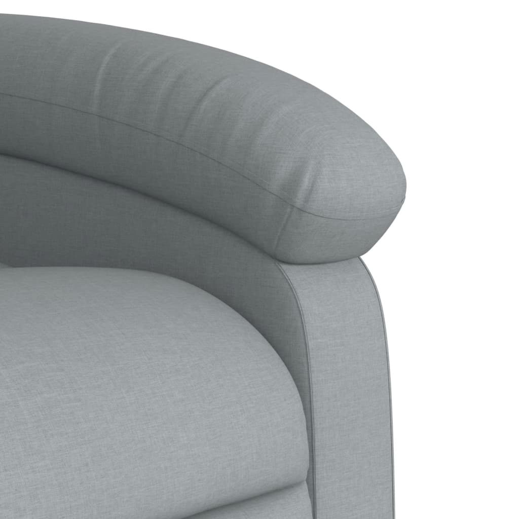 Electric Stand up Massage Recliner Chair Light Grey Fabric