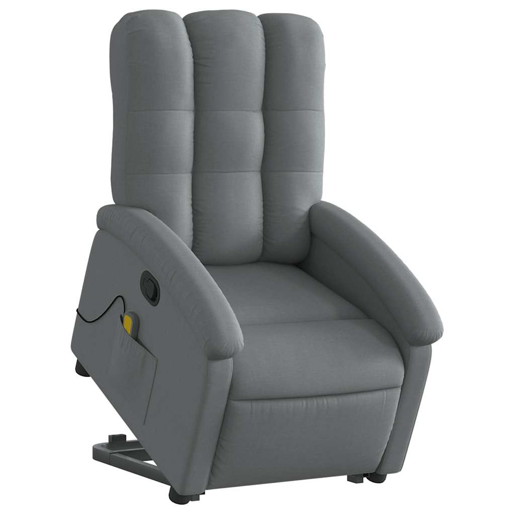 Stand up Massage Recliner Chair Dark Grey Fabric