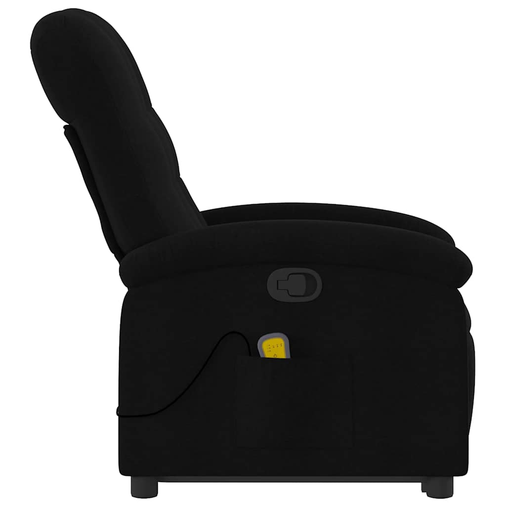 Stand up Massage Recliner Chair Black Fabric