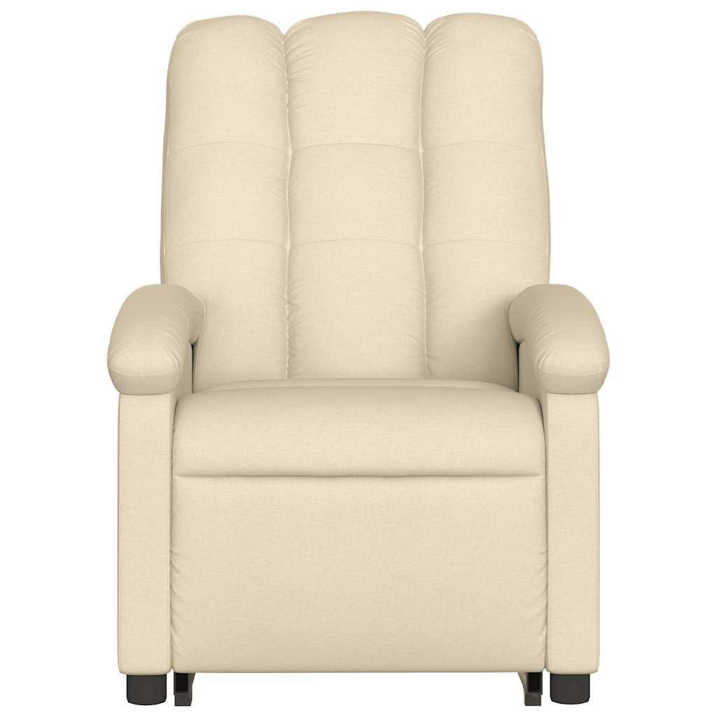 Stand up Massage Recliner Chair Cream Fabric