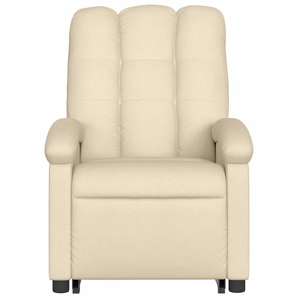Electric Stand up Massage Recliner Chair Cream Fabric