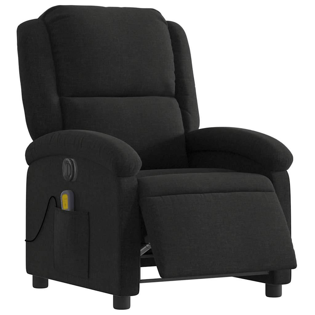 Electric Massage Recliner Chair Black Fabric