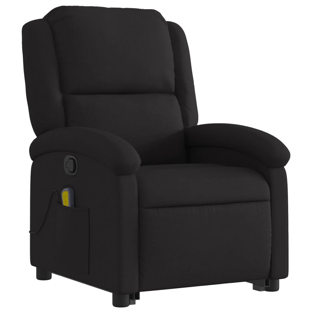 Stand up Massage Recliner Chair Black Fabric