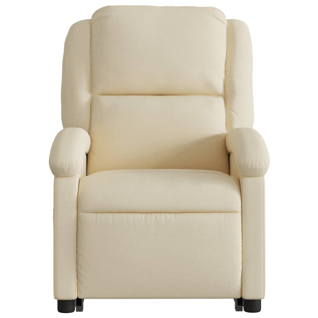 Stand up Massage Recliner Chair Cream Fabric