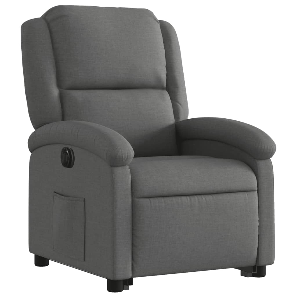 Electric Stand up Recliner Chair Dark Grey Fabric