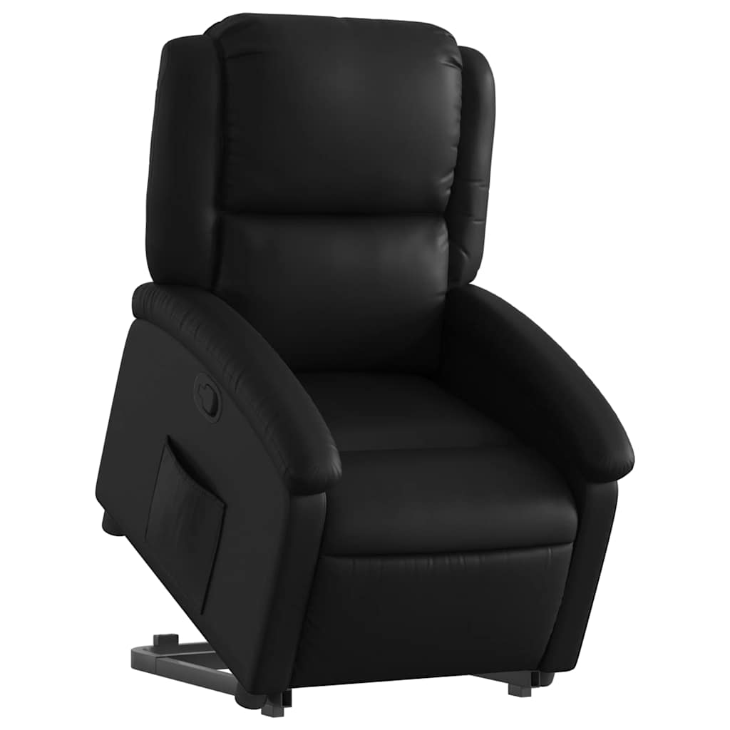 Stand up Recliner Chair Black Faux Leather
