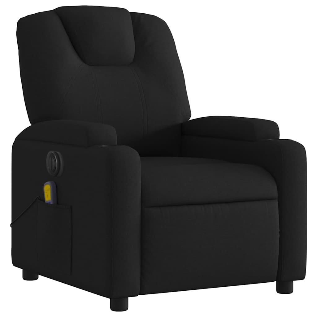 Electric Massage Recliner Chair Black Fabric