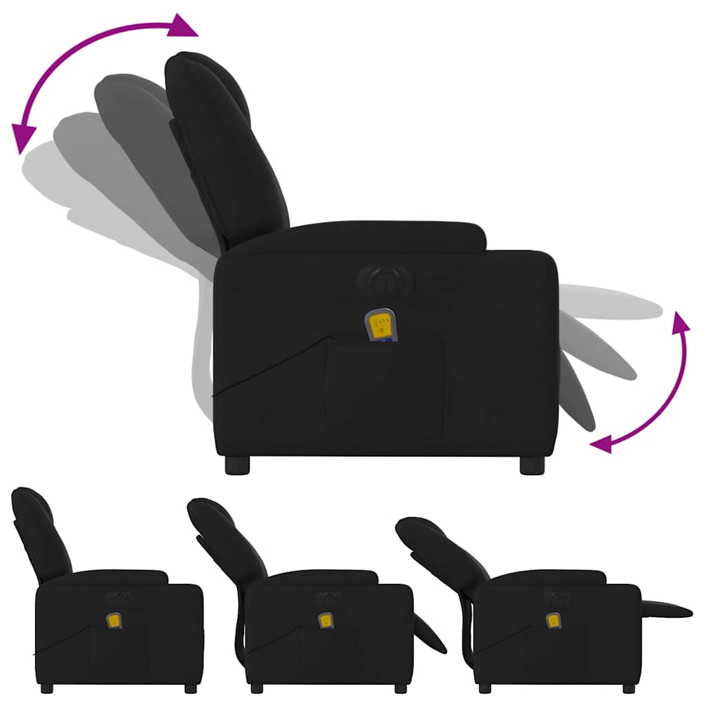 Electric Massage Recliner Chair Black Fabric