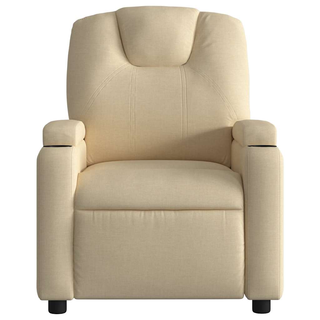 Electric Massage Recliner Chair Cream Fabric