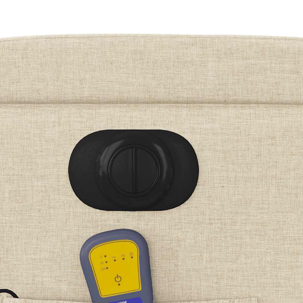 Electric Massage Recliner Chair Cream Fabric