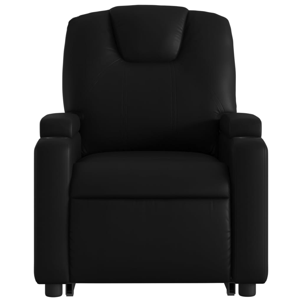 Electric Stand up Massage Recliner Chair Black Faux Leather