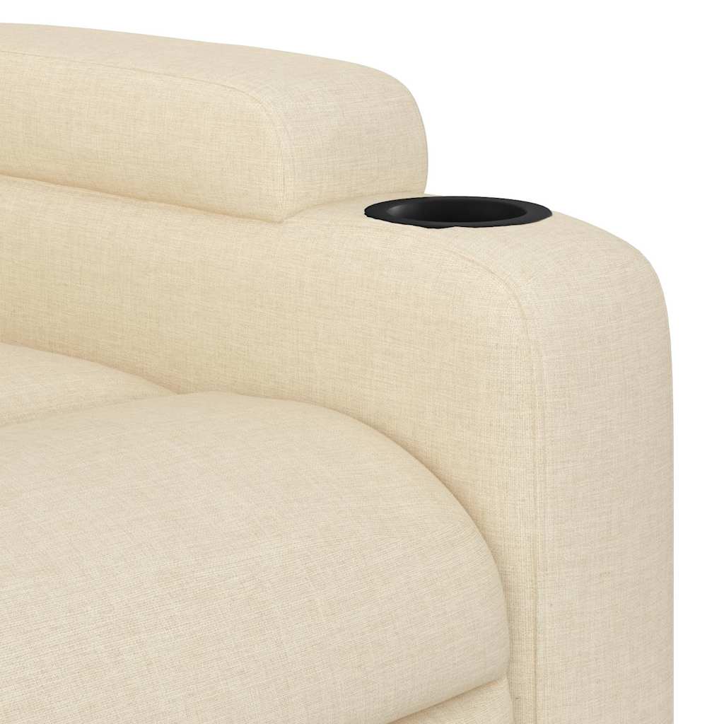 Electric Massage Recliner Chair Cream Fabric