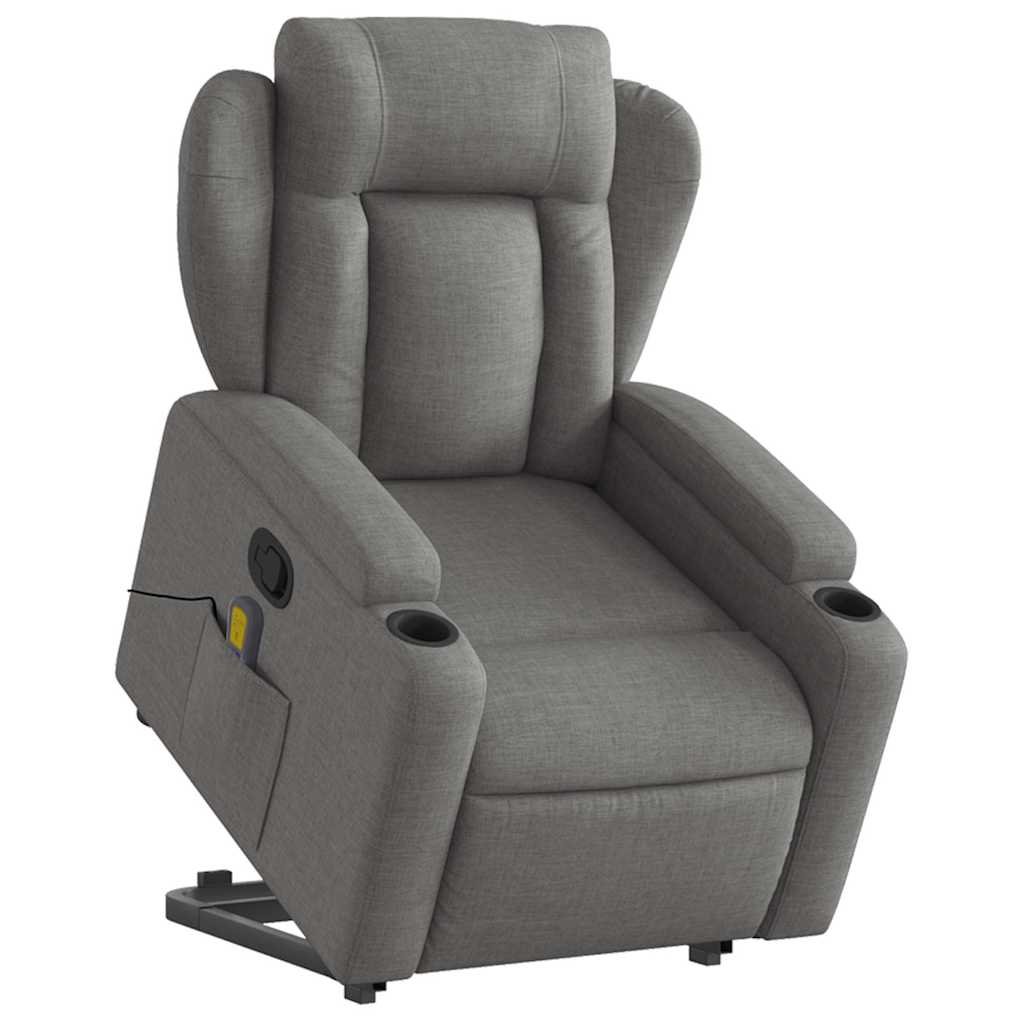 Stand up Massage Recliner Chair Dark Grey Fabric