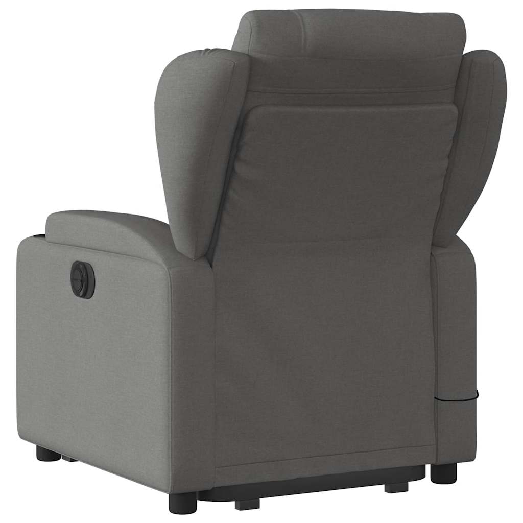 Stand up Massage Recliner Chair Dark Grey Fabric