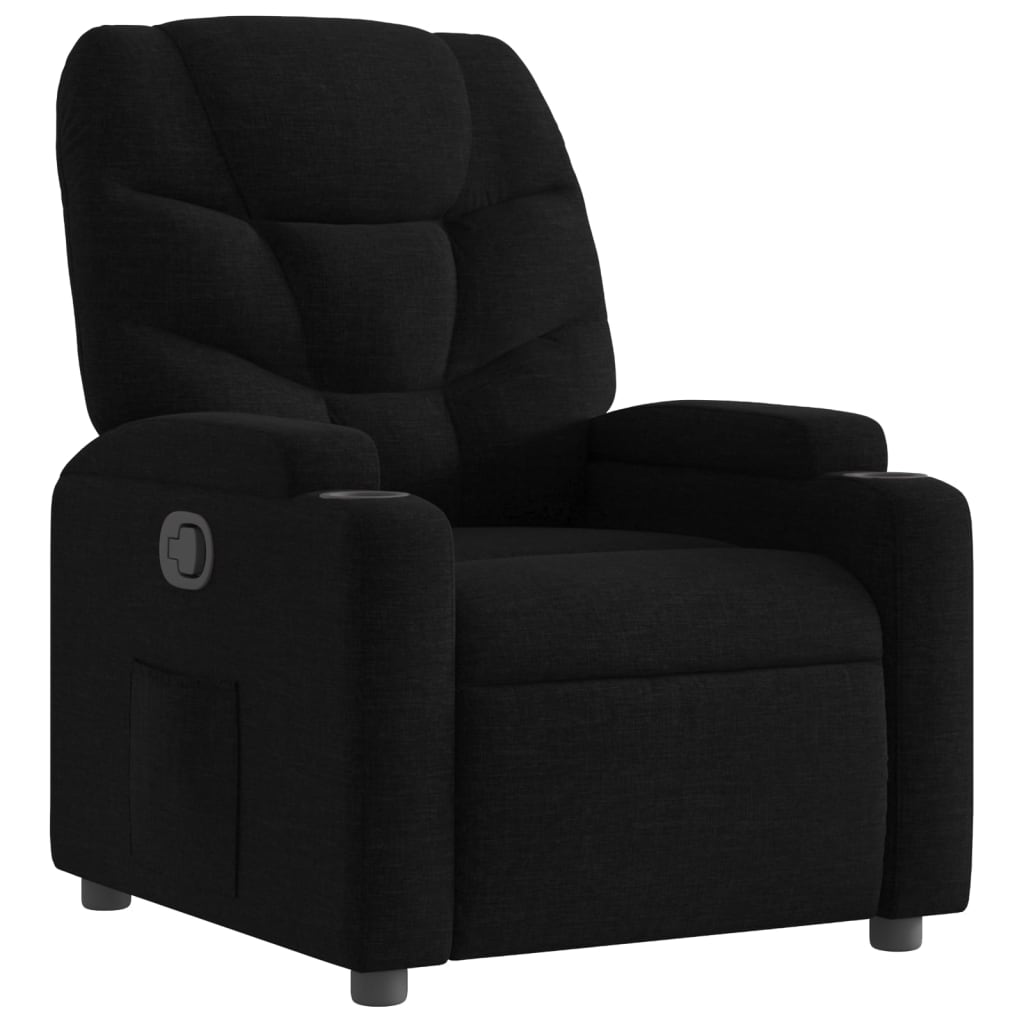 Recliner Chair Black Fabric