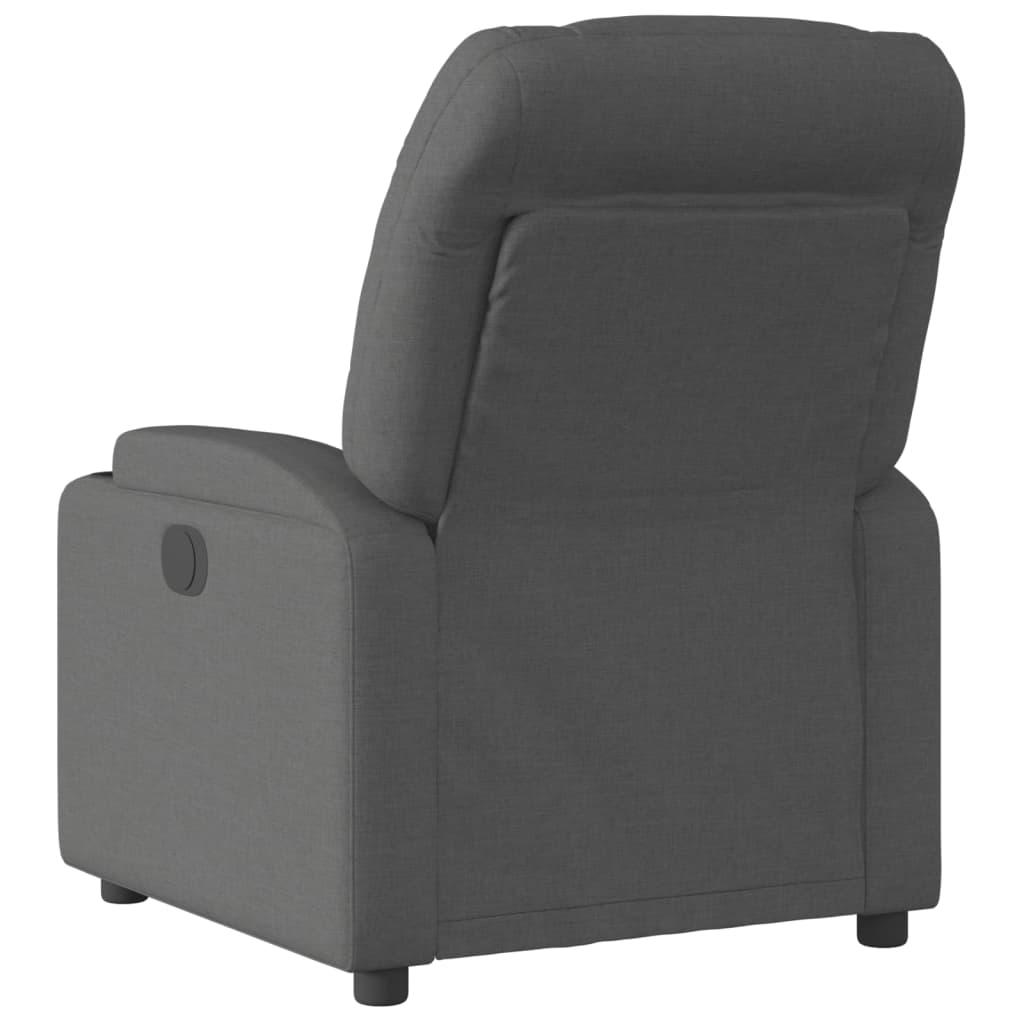 Electric Recliner Chair Dark Grey Fabric