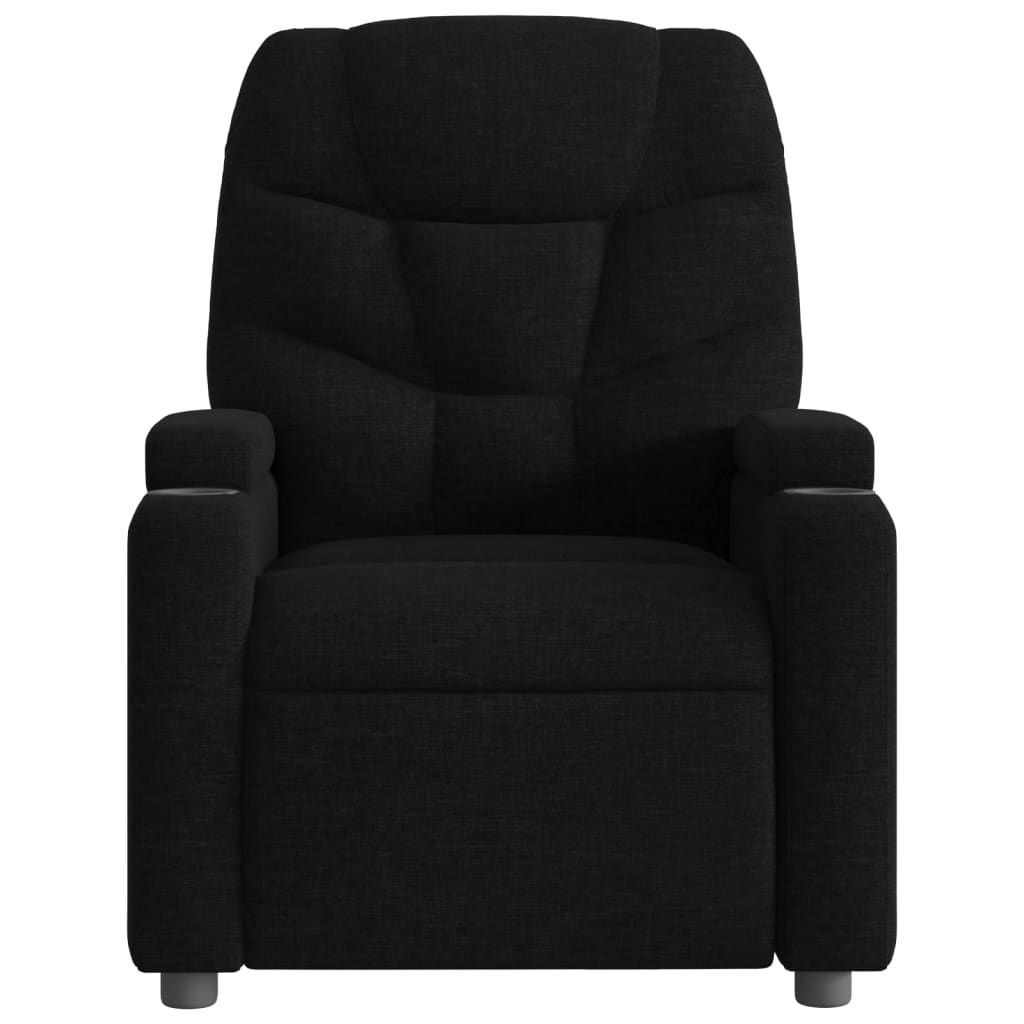 Electric Recliner Chair Black Fabric