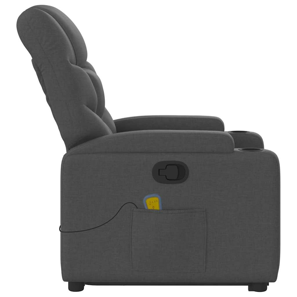 Stand up Massage Recliner Chair Dark Grey Fabric