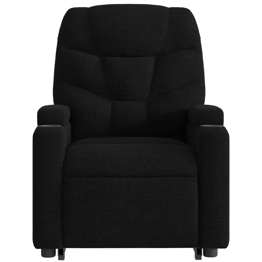 Electric Stand up Recliner Chair Black Fabric