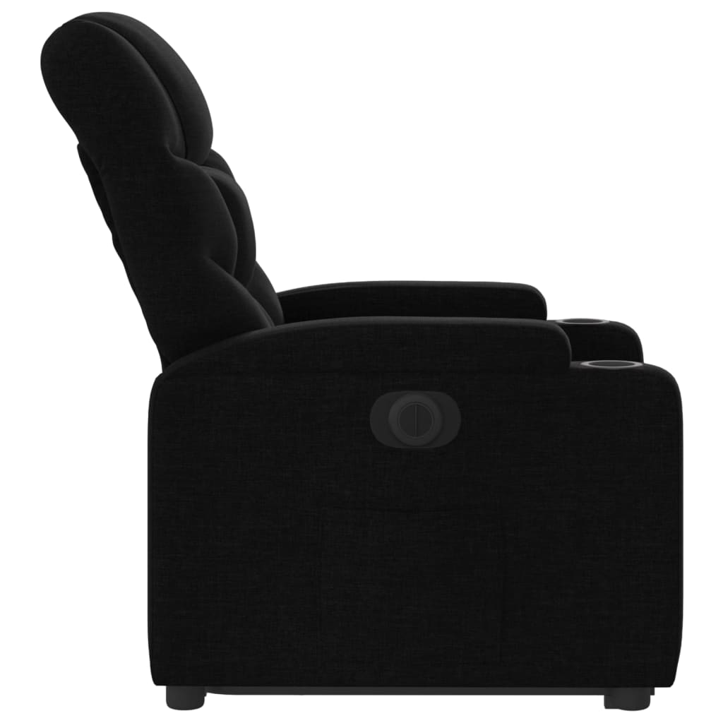 Electric Stand up Recliner Chair Black Fabric