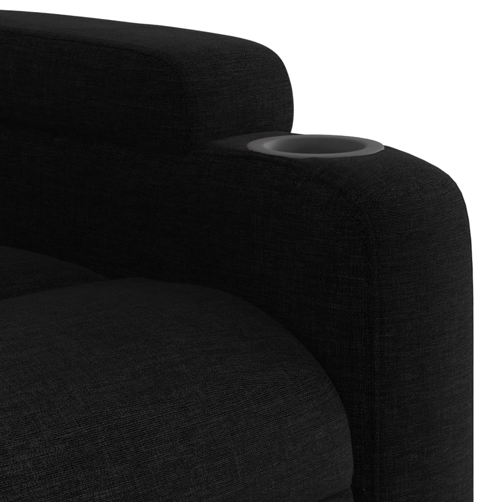 Electric Stand up Recliner Chair Black Fabric