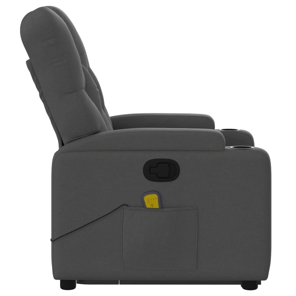 Stand up Massage Recliner Chair Dark Grey Fabric