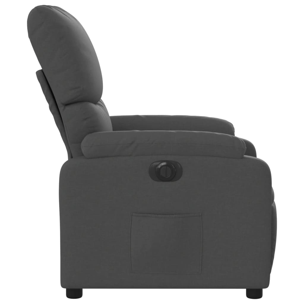 Electric Recliner Chair Dark Grey Fabric