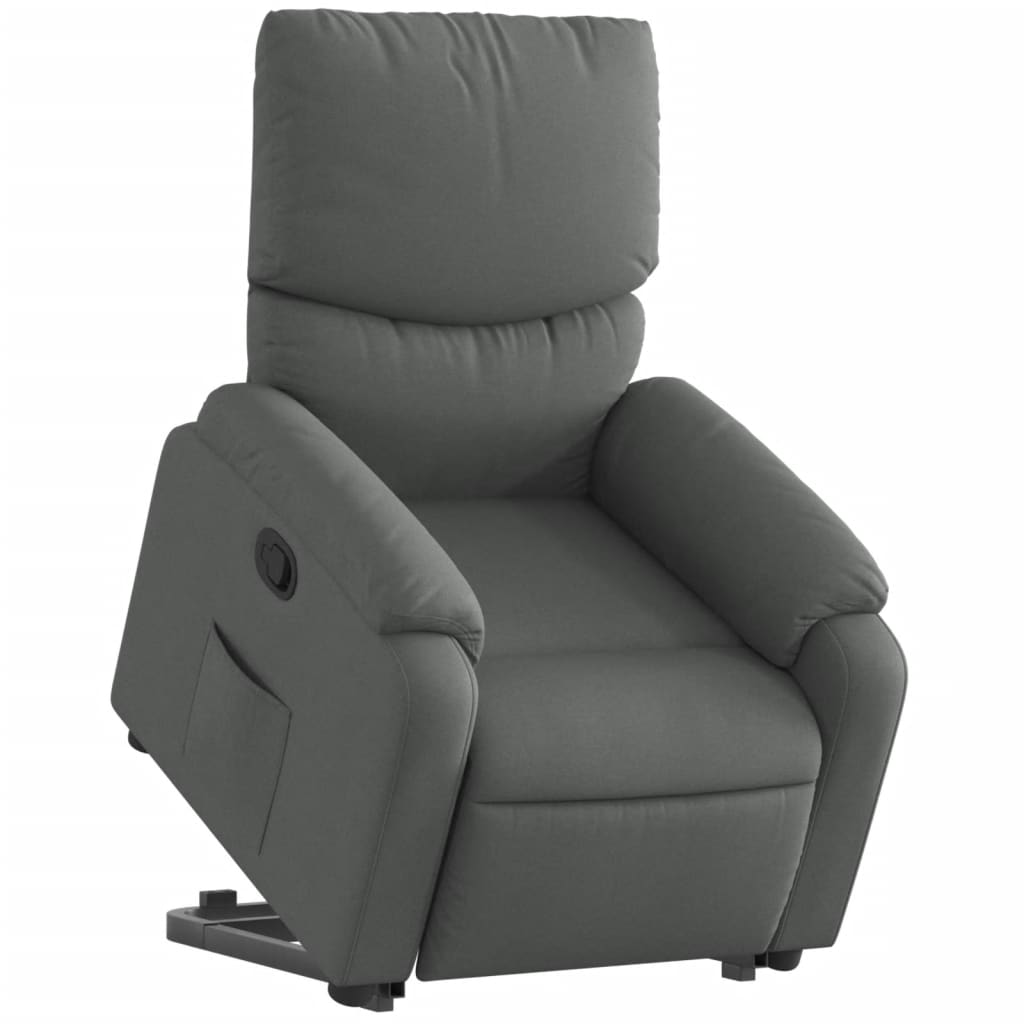 Stand up Recliner Chair Dark Grey Fabric