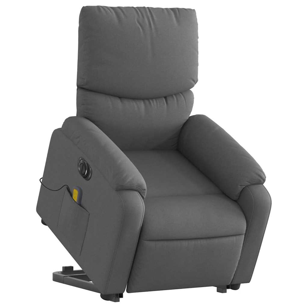 Electric Stand up Massage Recliner Chair Dark Grey Fabric