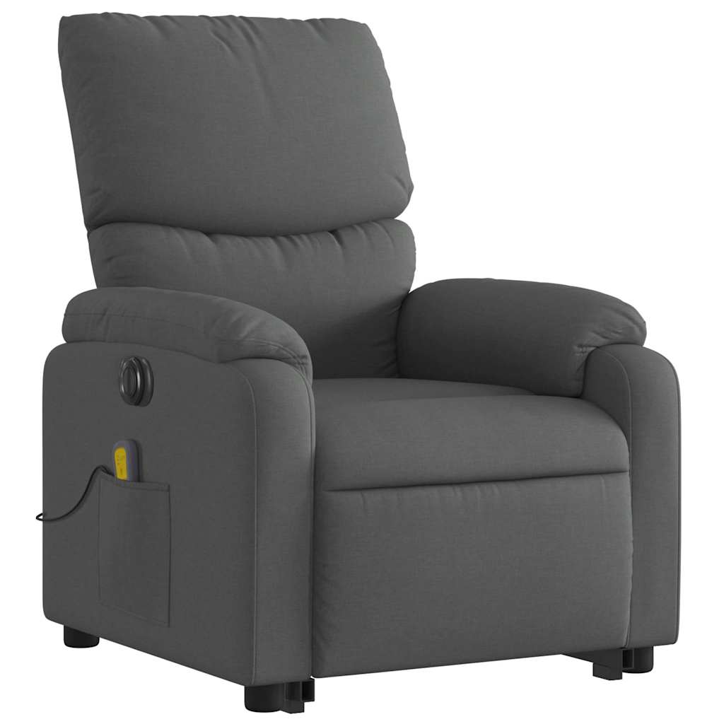 Electric Stand up Massage Recliner Chair Dark Grey Fabric