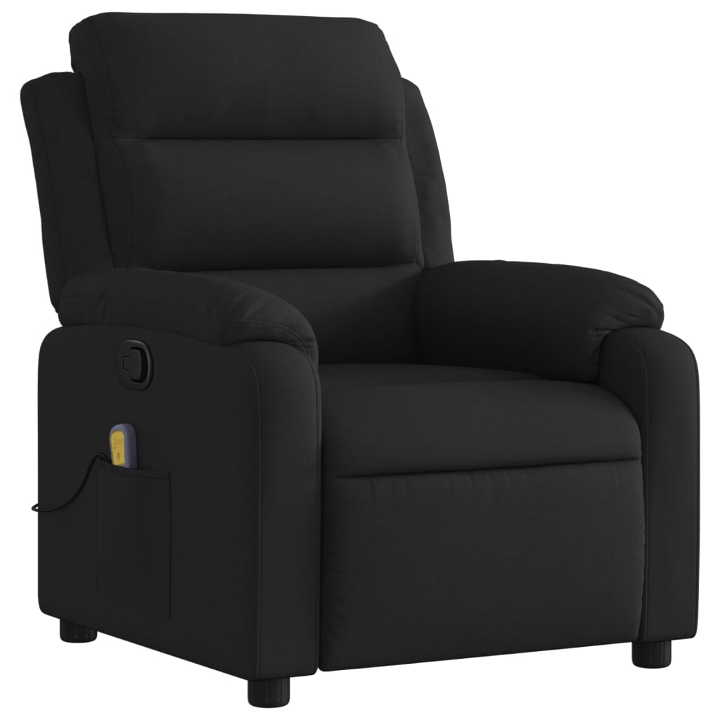 Massage Recliner Chair Black Fabric