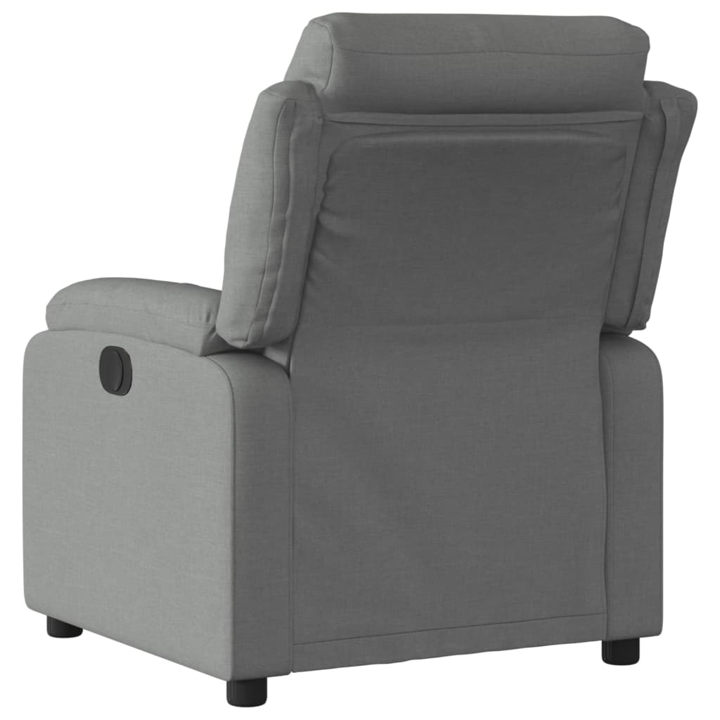 Electric Recliner Chair Dark Grey Fabric