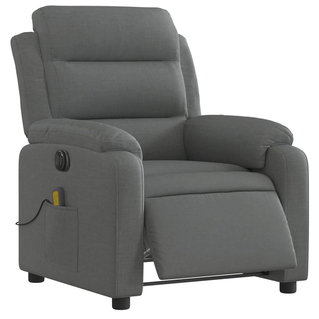 Electric Massage Recliner Chair Dark Grey Fabric