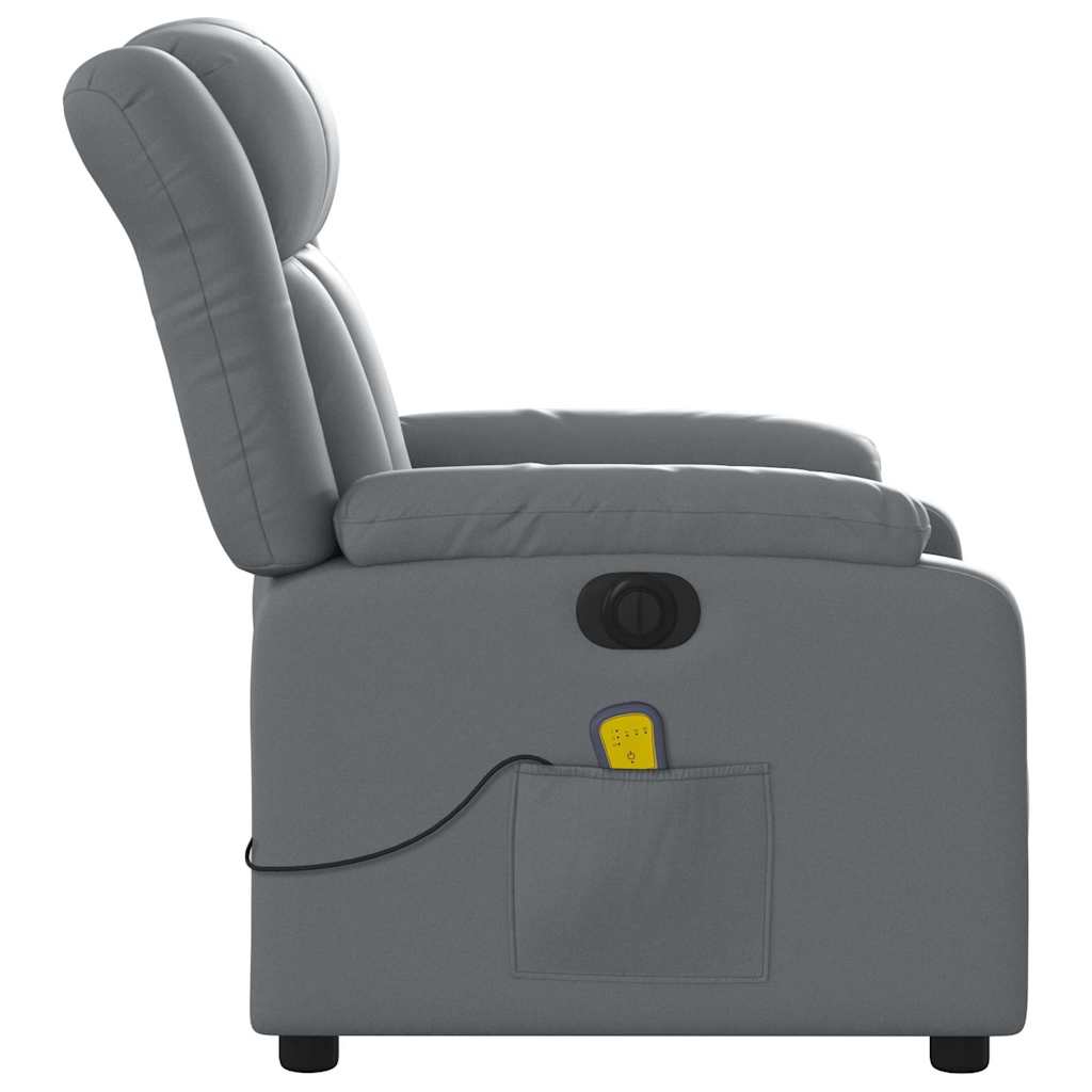Stand up Massage Recliner Chair Grey Faux Leather