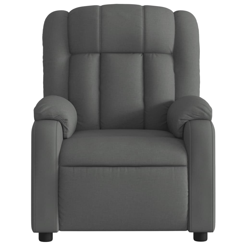 Electric Recliner Chair Dark Grey Fabric