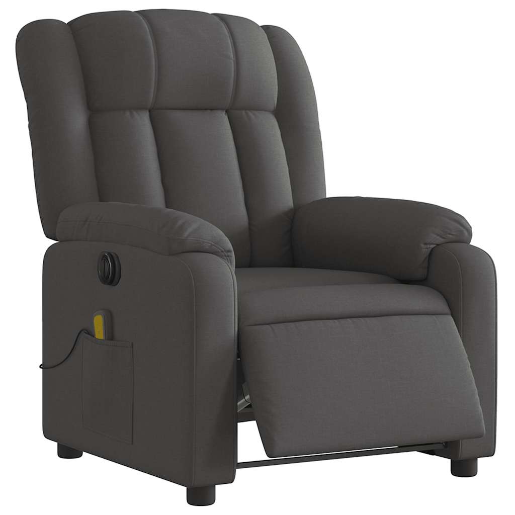 Electric Massage Recliner Chair Dark Grey Fabric